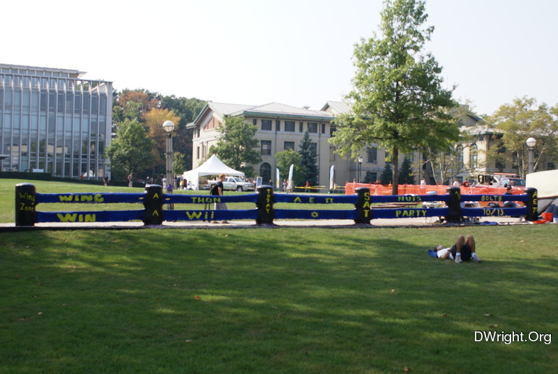 Students camping the wall at CMU