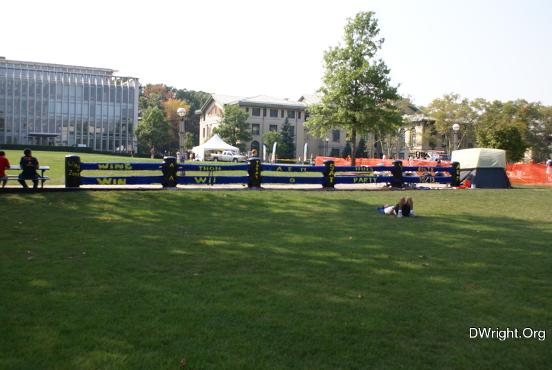 Students camping the wall at CMU