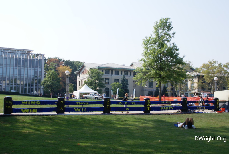 Students camping the wall at CMU